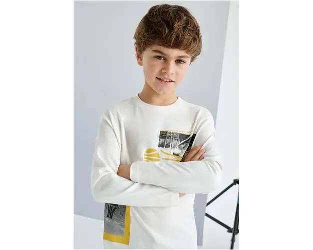 Mayoral hanorac de bumbac pentru copii culoarea verde, cu imprimeu, 7091