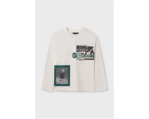 Mayoral hanorac de bumbac pentru copii culoarea verde, cu imprimeu, 7091