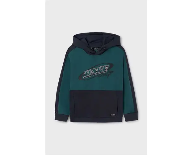 Mayoral bluza copii culoarea verde, cu gluga, cu imprimeu, 7445