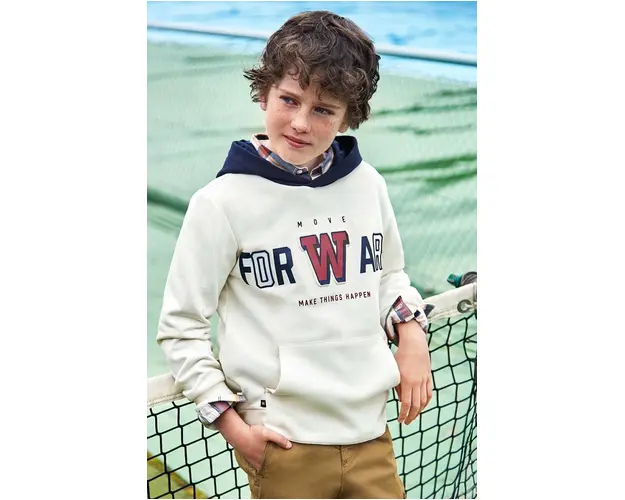 Mayoral bluza copii culoarea bej, cu gluga, cu imprimeu, 7447