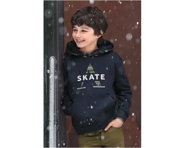 Mayoral bluza copii culoarea albastru marin, cu gluga, cu imprimeu, 7449