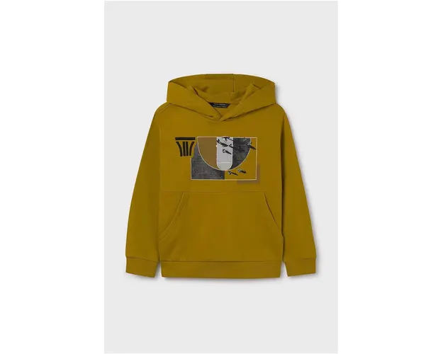 Mayoral bluza copii culoarea verde, cu gluga, cu imprimeu, 7452