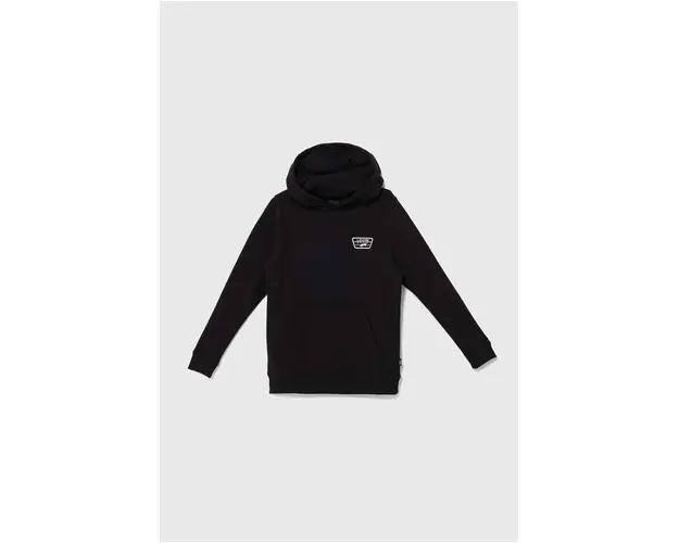Vans hanorac de bumbac pentru copii BY Full Patched II PO culoarea negru, cu gluga, cu imprimeu, VN000JBEBLK1