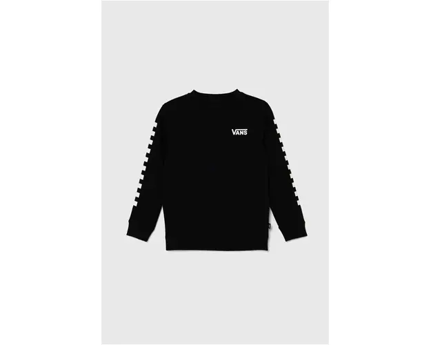 Vans bluza copii EXPOSITION CHECK II CREW culoarea negru, cu imprimeu, VN000K98BLK1
