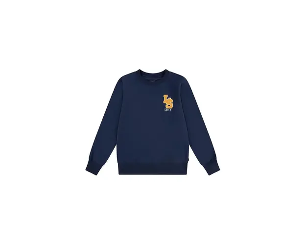 Levi's bluza copii LS MONOGRAM CREWNECK culoarea albastru marin, cu imprimeu, 9EL507