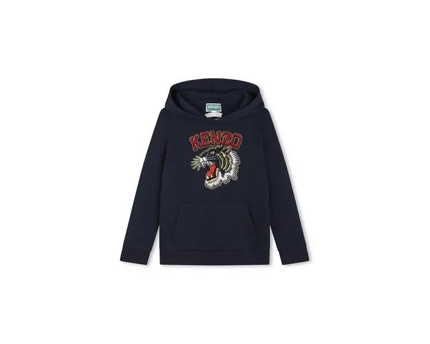 Kenzo Kids hanorac de bumbac pentru copii culoarea albastru marin, cu gluga, cu imprimeu, K60767