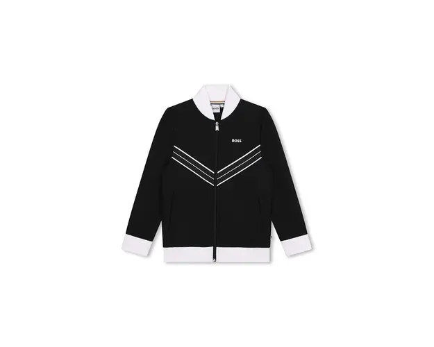 BOSS bluza copii culoarea negru, cu imprimeu, J51125