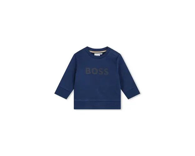 BOSS bluza bebe culoarea albastru marin, cu imprimeu, J51289