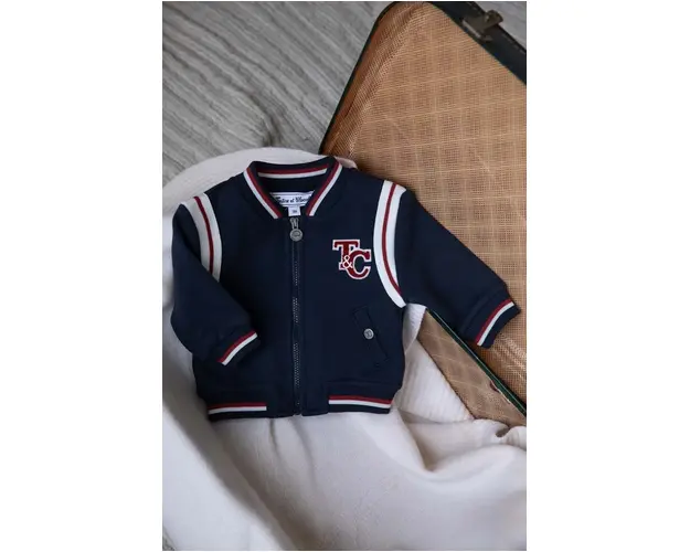 Tartine et Chocolat hanorac de bumbac pentru copii culoarea albastru marin, cu imprimeu, TZ17001