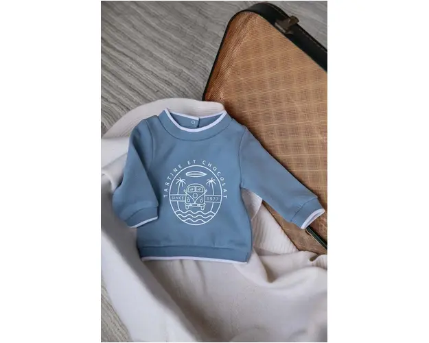 Tartine et Chocolat hanorac de bumbac pentru copii cu imprimeu, TZ15041