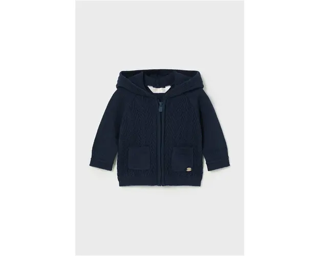 Mayoral Newborn hanorac bebe culoarea albastru marin, cu gluga, neted, 2309