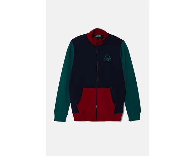 United Colors of Benetton hanorac de bumbac pentru copii culoarea albastru marin, modelator, 3J68C501B