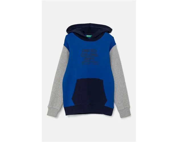 United Colors of Benetton hanorac de bumbac pentru copii cu gluga, modelator, 3J68C203N