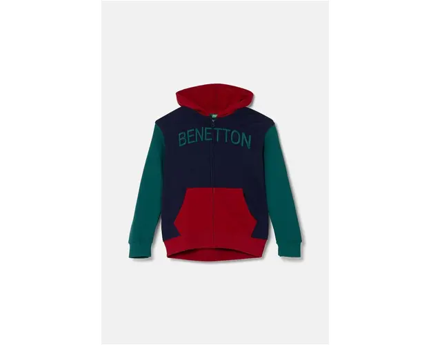 United Colors of Benetton hanorac de bumbac pentru copii cu gluga, modelator, 3J68C503X