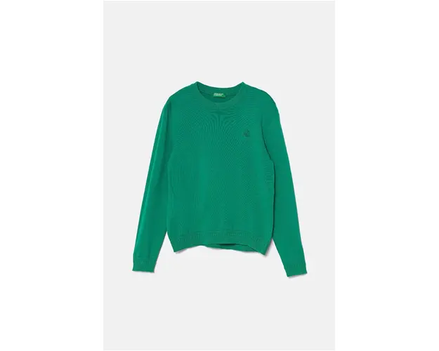 United Colors of Benetton pulover de bumbac pentru copii culoarea verde, light, 1294C106Y