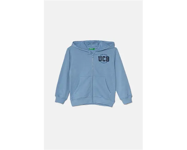 United Colors of Benetton hanorac de bumbac pentru copii cu gluga, modelator, 3J68G5034