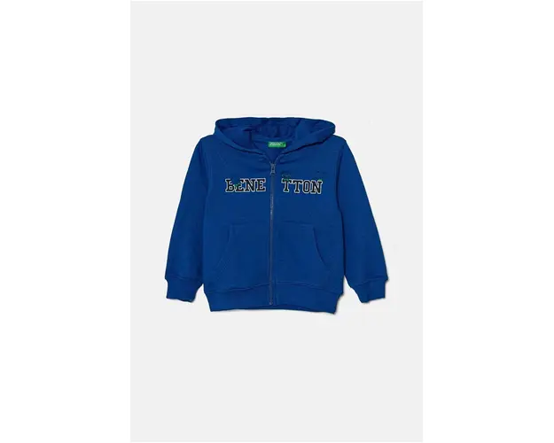 United Colors of Benetton hanorac de bumbac pentru copii cu gluga, modelator, 3J68G5034