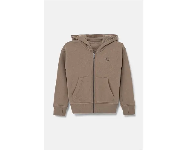 Abercrombie & Fitch bluza copii culoarea bej, cu gluga, neted, KI222-4117