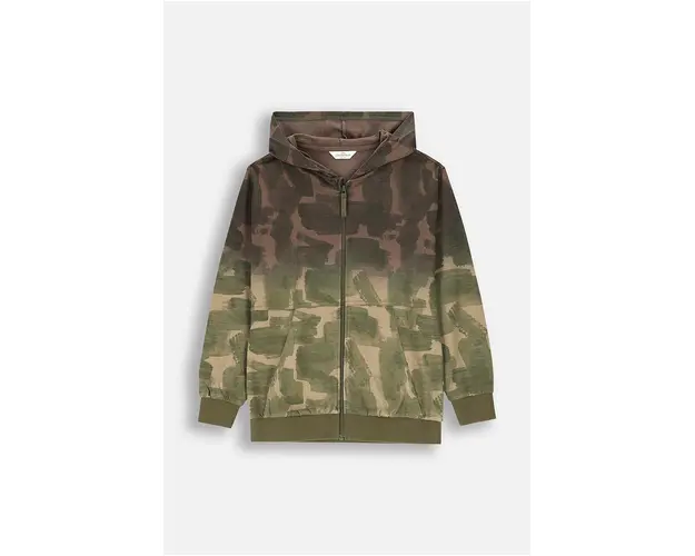 Coccodrillo hanorac de bumbac pentru copii culoarea verde, cu gluga, modelator, EVERYDAY BOY