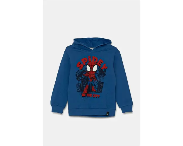 United Colors of Benetton hanorac de bumbac pentru copii cu gluga, cu imprimeu, 3J68G200Z