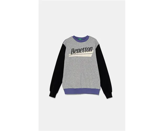 United Colors of Benetton bluza copii culoarea gri, modelator, 3EB5C10KS