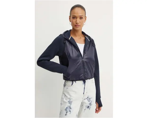 BOSS geaca femei, culoarea albastru marin, de tranzitie, 50520883
