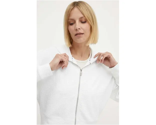 Dkny bluza femei, culoarea alb, cu gluga, neted, DP4J9385