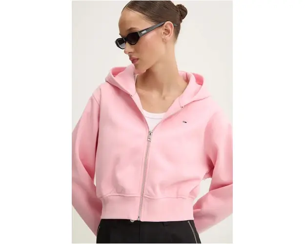 Tommy Jeans bluza femei, culoarea roz, neted, DW0DW18626