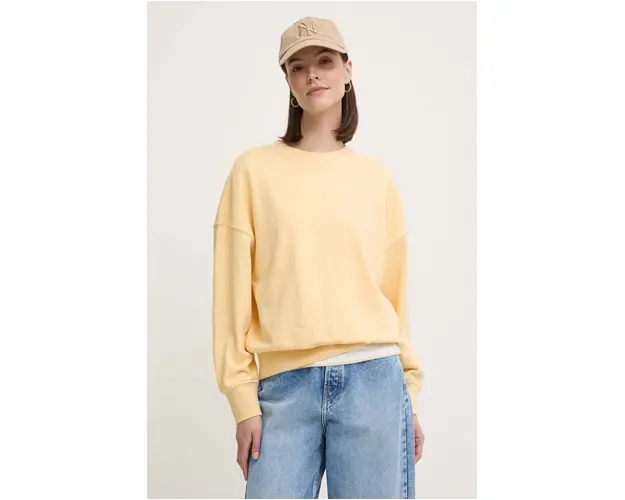 Pepe Jeans bluza EVELYN femei, culoarea galben, neted, PL581442