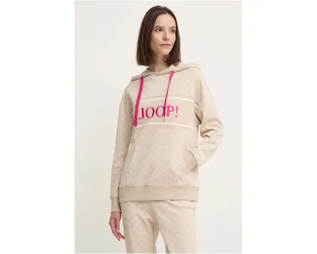 Joop! bluza femei, culoarea bej, cu gluga, modelator, 30042898
