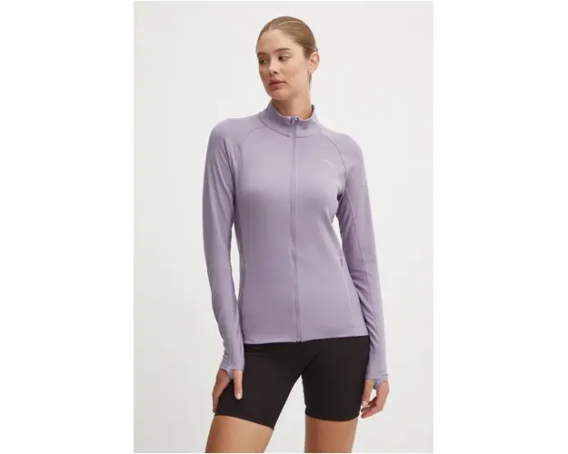 Puma hanorac de jogging Run for Her culoarea violet, neted, 525755