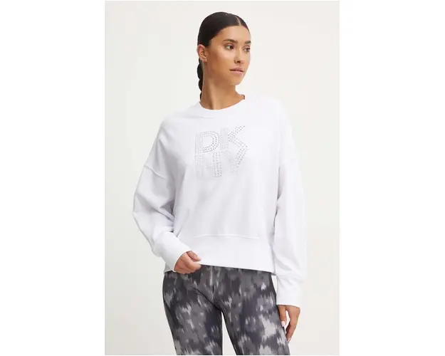 Dkny bluza femei, culoarea alb, cu imprimeu, DP4T9968