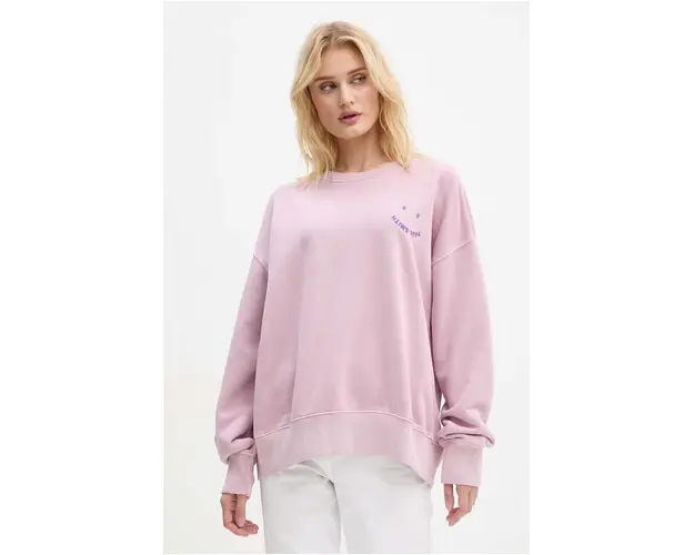 PS Paul Smith hanorac de bumbac femei, culoarea violet, cu imprimeu, W2R.185VE.N21169