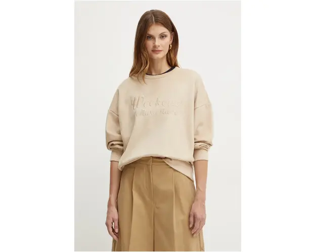 Weekend Max Mara hanorac din amestec de lana culoarea bej, cu imprimeu, 2425926032600