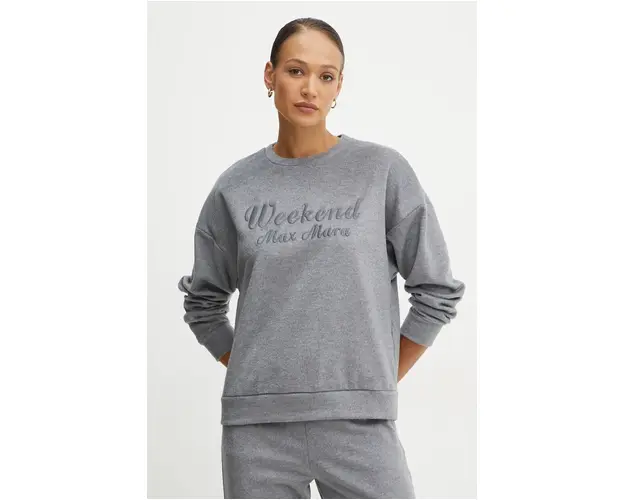 Weekend Max Mara hanorac din amestec de lana culoarea gri, cu imprimeu, 2425926032600