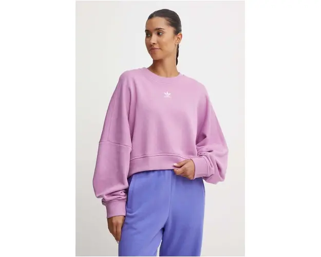adidas Originals bluza femei, culoarea violet, neted, IY2544