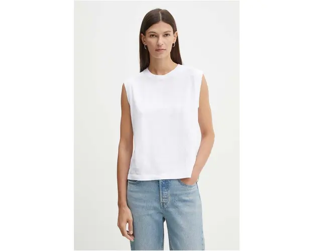 Levi's top din bumbac culoarea alb, A8794