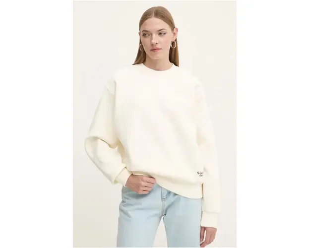 Superdry bluza femei, culoarea bej, neted, W2012185A-71D