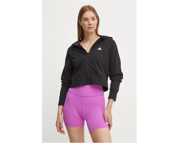 adidas Performance hanorac de antrenament Game and Go culoarea negru, cu gluga, neted, IX5065