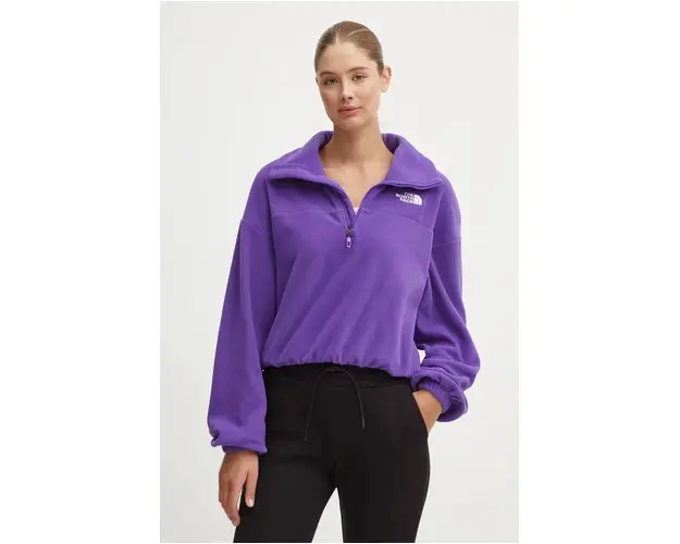 The North Face hanorac fleece 100 Glacier Half Zip Fleece culoarea violet, neted, NF0A89J9NL41