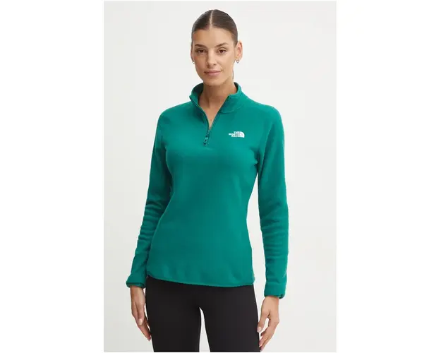 The North Face hanorac 100 Glacier culoarea verde, neted, NF0A855MNL11