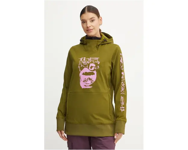 The North Face hanorac Tekno culoarea verde, cu gluga, cu imprimeu, NF0A7UUKPIB1