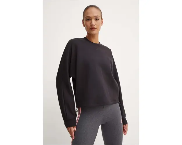 adidas Originals bluza femei, culoarea negru, cu imprimeu, IW5507