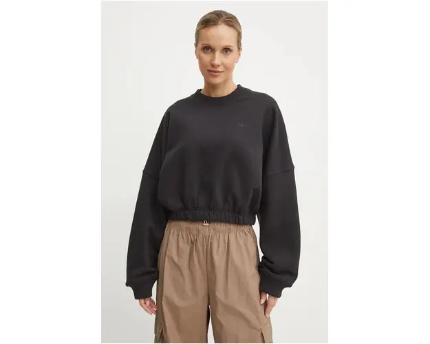 adidas Originals hanorac de bumbac femei, culoarea negru, neted, IW5752
