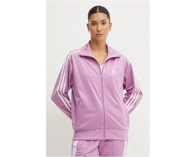 adidas Originals bluza Firebird femei, culoarea violet, cu imprimeu, IY4741