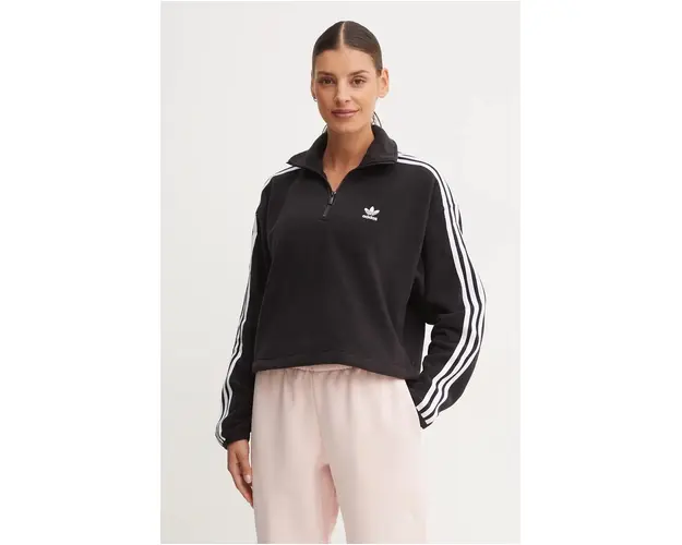 adidas Originals hanorac fleece Adicolor culoarea negru, neted, IY7266