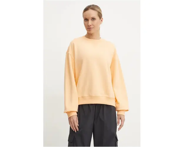 New Balance hanorac de bumbac femei, culoarea portocaliu, neted, WT41500PAE