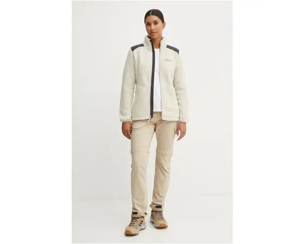 Jack Wolfskin hanorac Kammweg culoarea bej, neted, 1711281