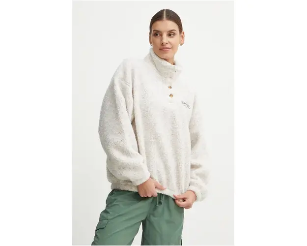Billabong hanorac fleece Run The Road culoarea bej, cu imprimeu, EBJPF00107