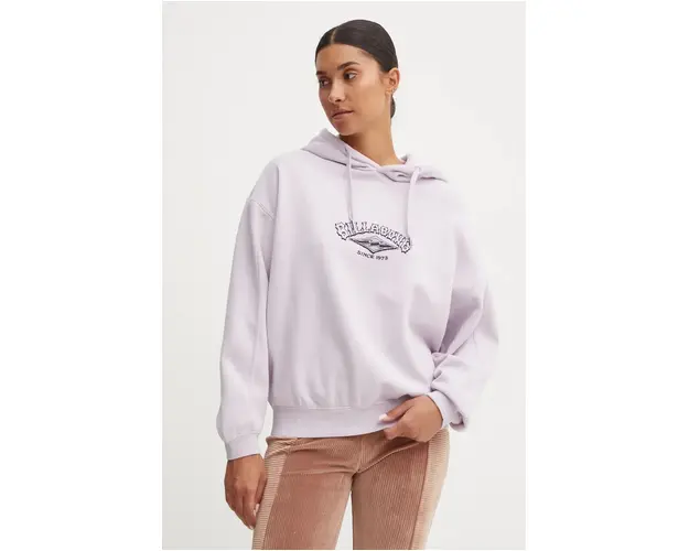 Billabong bluza Stay 73 Kendall femei, culoarea violet, cu gluga, cu imprimeu, UBJFT00261